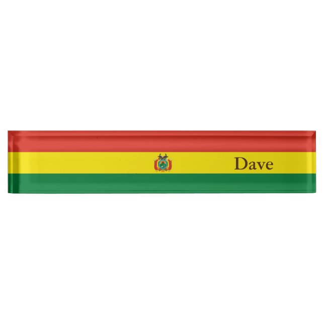 Placa De Nombre Bandera de Bolivia Patriótica (Anverso)