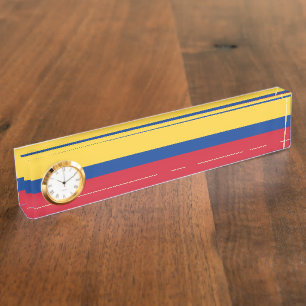 Placa De Nombre Bandera de Colombia