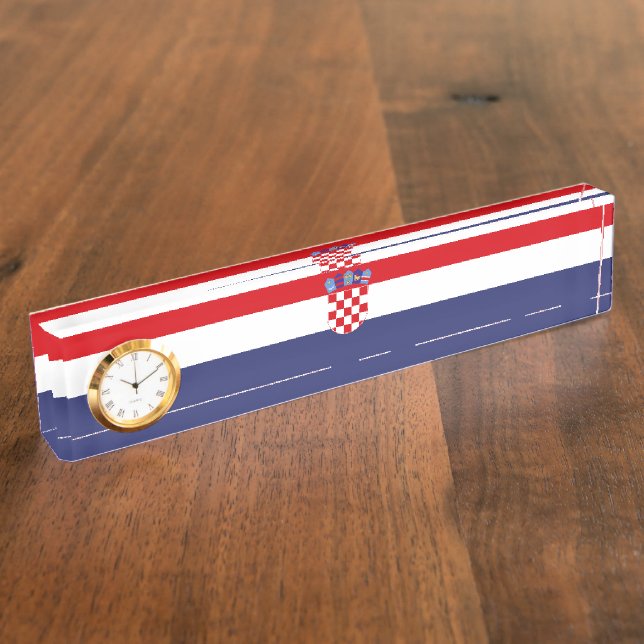 Placa De Nombre Bandera de Croacia (Lateral)