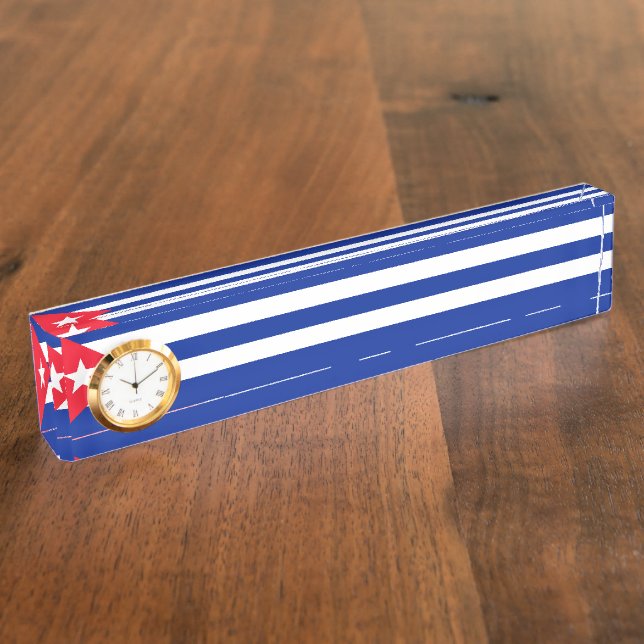 Placa De Nombre Bandera de Cuba (Lateral)