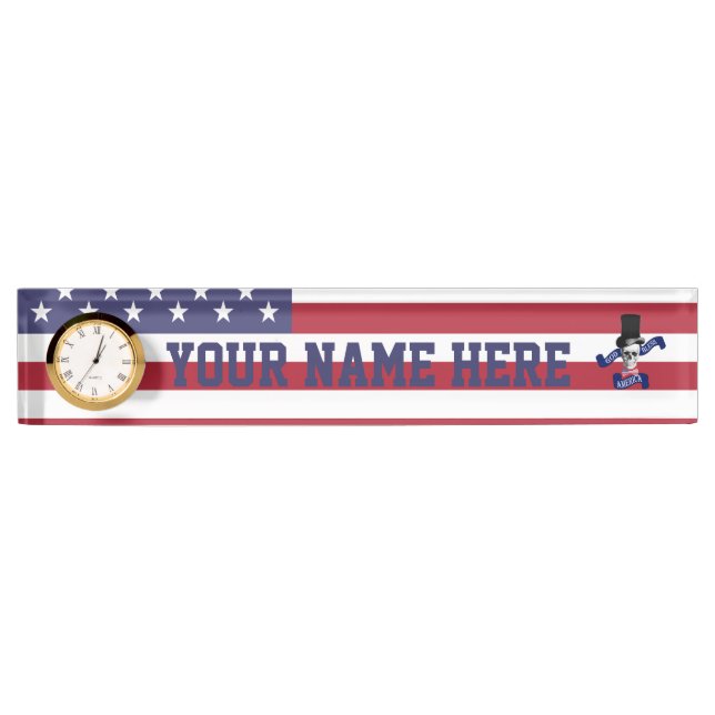 Placa De Nombre Bandera de Estados Unidos (Anverso)