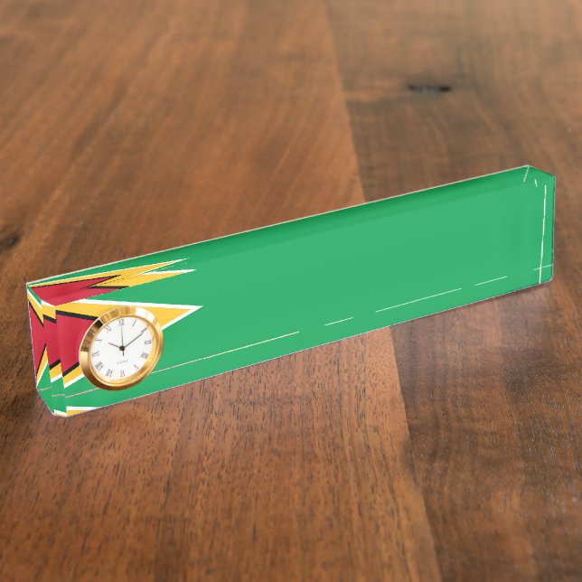 Placa De Nombre Bandera de Guyana (Lateral)