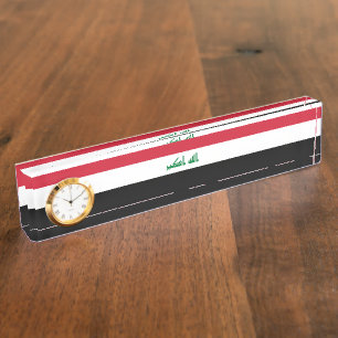 Placa De Nombre Bandera de Iraq
