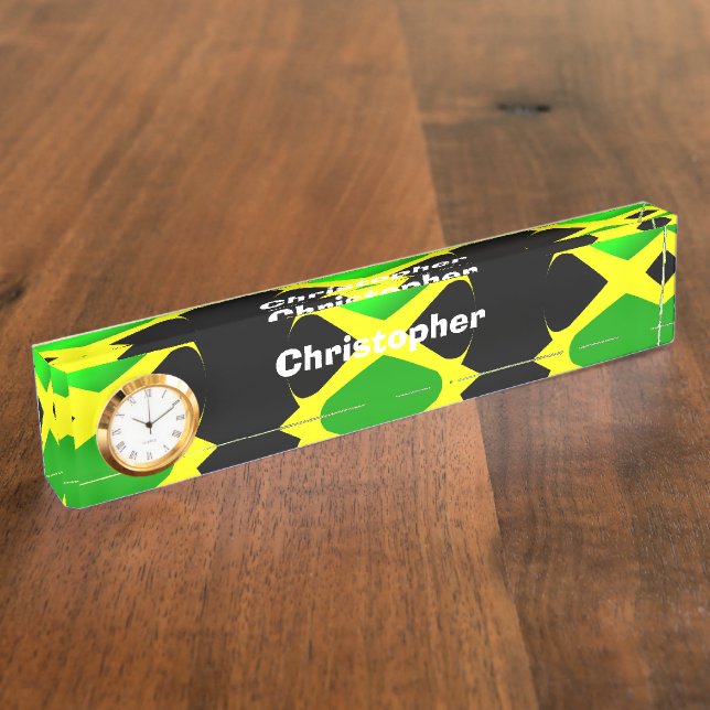 Placa De Nombre Bandera de Jamaica (Lateral)