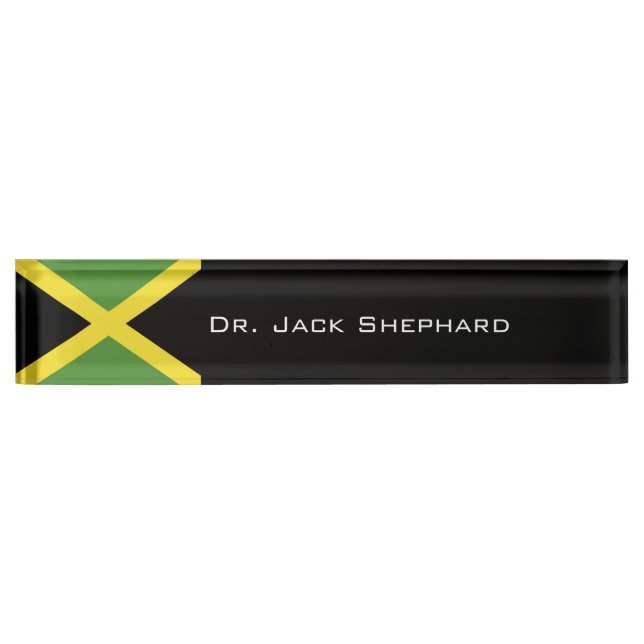 Placa De Nombre Bandera de Jamaica (Anverso)