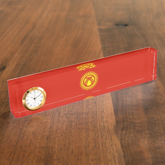 Placa De Nombre Bandera de Kirguistán (Lateral)