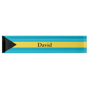 Placa De Nombre Bandera de las Bahamas