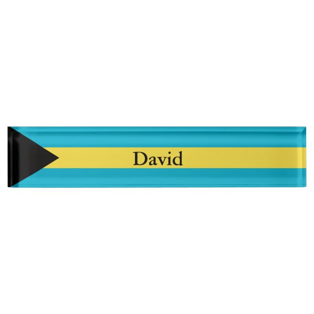Placa De Nombre Bandera de las Bahamas (Anverso)