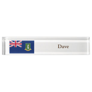 Placa De Nombre Bandera de las Islas Vírgenes Británicas