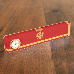 Placa De Nombre Bandera de Montenegro