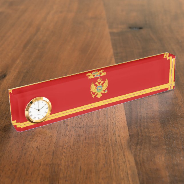 Placa De Nombre Bandera de Montenegro (Lateral)