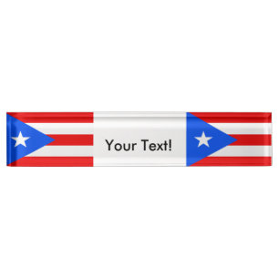 Placa De Nombre Bandera de Puerto Rico