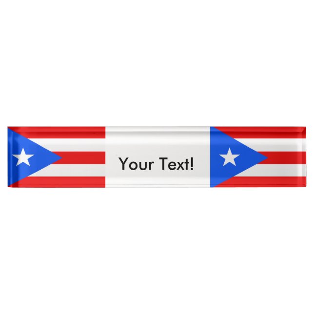 Placa De Nombre Bandera de Puerto Rico (Anverso)