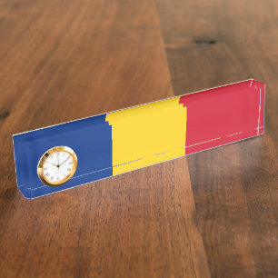 Placa De Nombre Bandera de Rumania