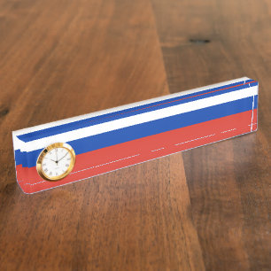 Placa De Nombre Bandera de Rusia