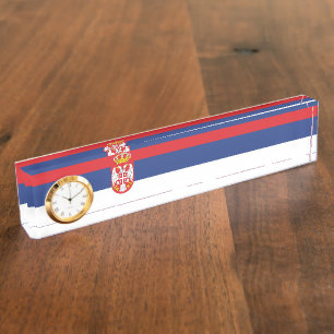 Placa De Nombre Bandera de Serbia
