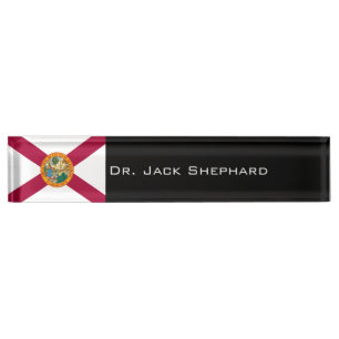 Placa De Nombre Bandera del estado de la Florida