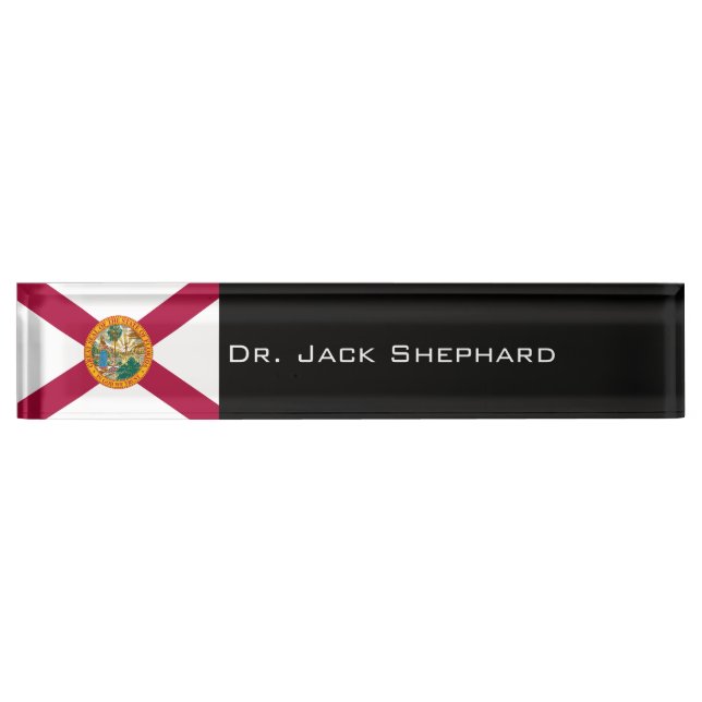 Placa De Nombre Bandera del estado de la Florida (Anverso)