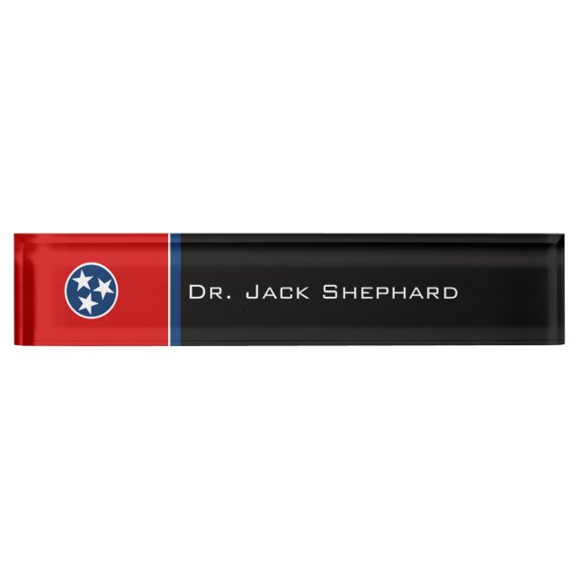 Placa De Nombre Bandera del estado de Tennessee (Anverso)
