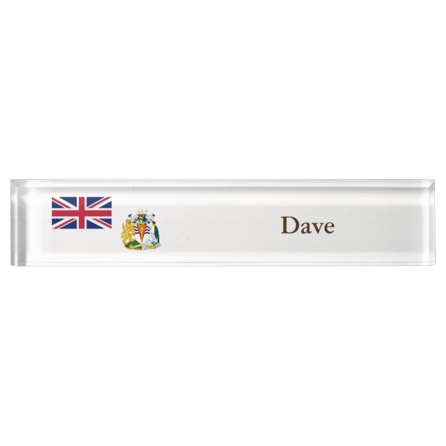 Placa De Nombre Bandera del Territorio Antártico Británico (Anverso)