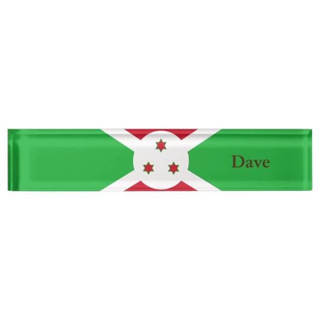 Placa De Nombre Bandera patriótica burundesa (Anverso)