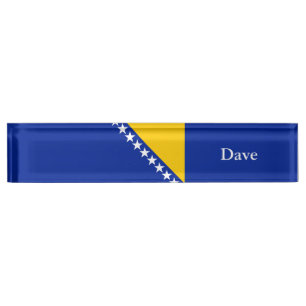 Placa De Nombre Bandera Patriótica de Bosnia Herzegovina