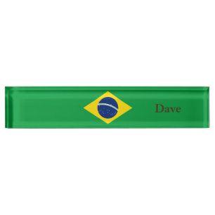 Placa De Nombre Bandera Patriótica de Brasil