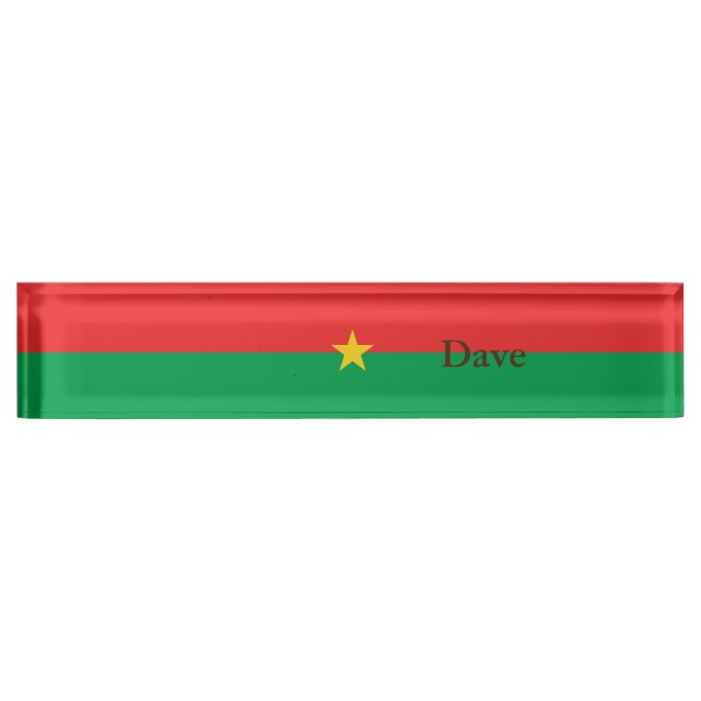 Placa De Nombre Bandera patriótica de Burkina Faso (Anverso)