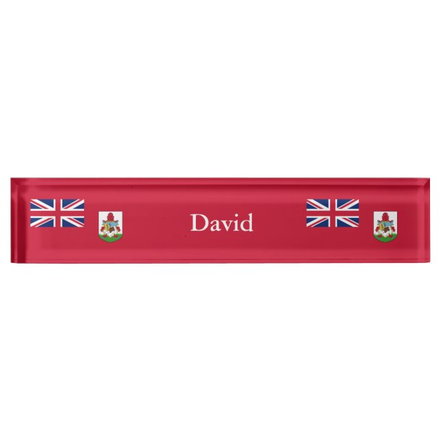 Placa De Nombre Bandera patriótica de las Bermudas (Anverso)