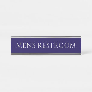 Placa De Nombre Baño de Hombres Azul Elegante