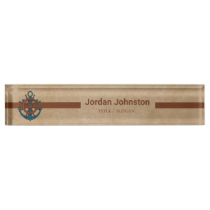 Placa De Nombre Barco De Rueda Y Anclaje