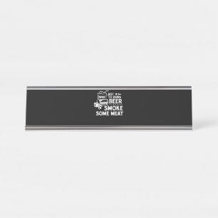 Placa De Nombre BBQ Fumar Pitmaster Regalo Bebe Cerveza Humo Carne