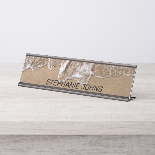 Placa De Nombre Beach Ocean Name Water Nautical Office Decor Gift (Anverso)