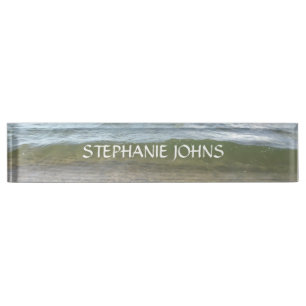 Placa De Nombre Beach Ocean Waves Water Abstract Custom Name Cute