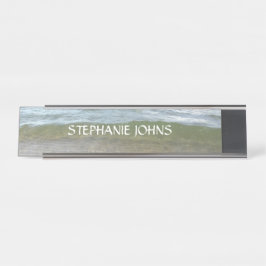 Placa De Nombre Beach Ocean Waves Water Resumen Nombre personaliza