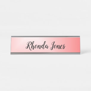 Placa De Nombre Belleza rosa ocmbre