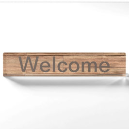 Placa De Nombre Bienvenido arte de madera en color