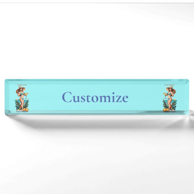 Placa De Nombre Bikini Babe Gran Gorra - Gran Cocktail Thunder_Cov (Anverso)