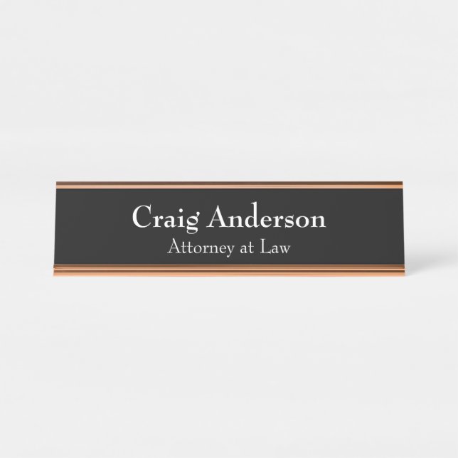 Placa De Nombre Black Professional Plain Classical Elegant (Anverso)