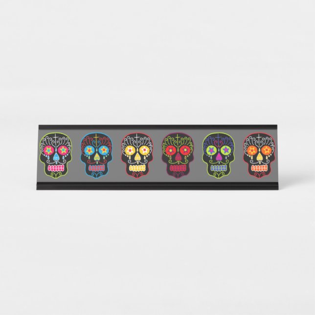 Placa De Nombre Black Sugar Skulls (Anverso)