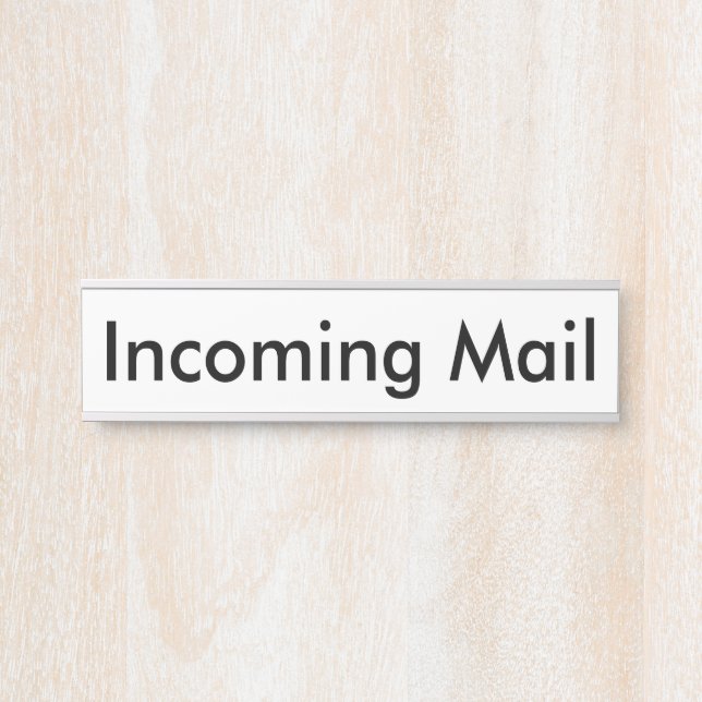 Placa de nombre blanco de correo entrante (Anverso)