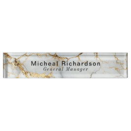 Placa De Nombre Blanco gris brillante profesional