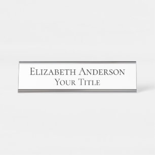 Placa de nombre blanco para mujeres