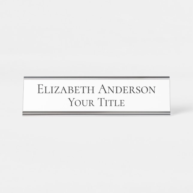 Placa de nombre blanco para mujeres (Anverso)