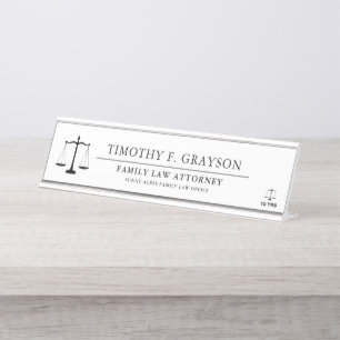 Placa De Nombre Blanco personalizado profesional de la ley