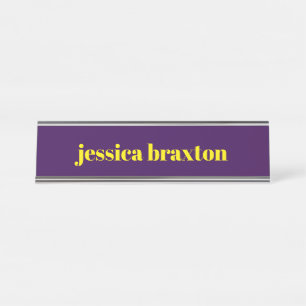 Placa De Nombre Bloque de color minimalista nombre personalizado