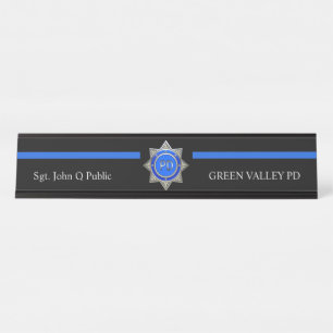 Placa De Nombre Blue Line fino