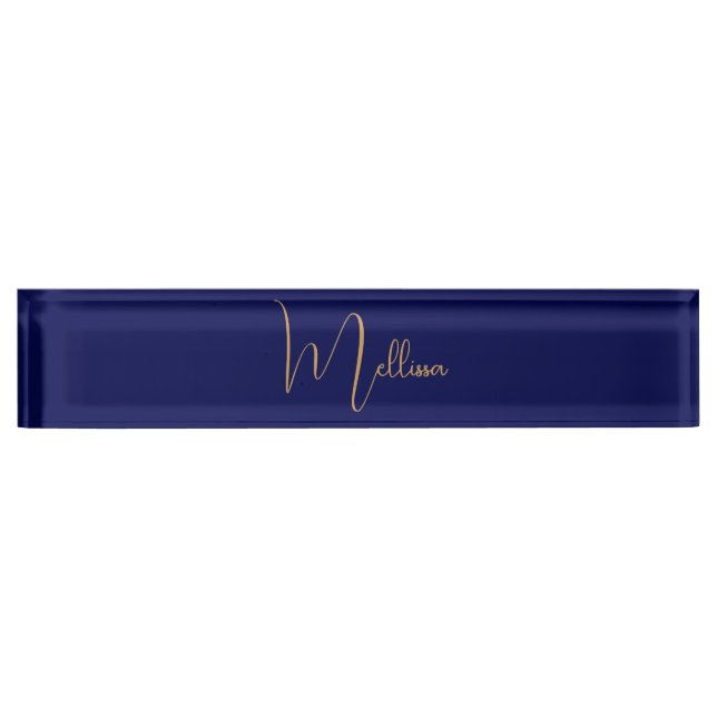 Placa De Nombre Blue minimalist custom name  (Anverso)