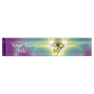 Placa De Nombre BLUE TALISMAN Purple Green