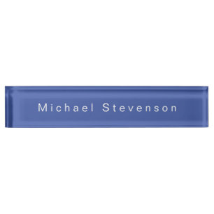 Placa De Nombre Blue Trendy Modern Professional